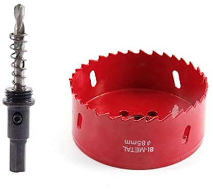 TUNEZ® Lochsäge M42 Bi-Metall Lochschneider Set mit Sechskant Dorn und Zentrierung Metallbohrer Lochsäge Kit für Holz Metall Gipskarton Eisenblech Rohr Kunststoff (85mm)