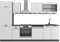 Vicco Küchenzeile R-Line, Weiß Landhaus/Anthrazit, 300 cm ohne Arbeitsplatte