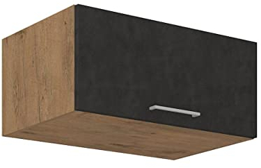 Vigo Aufsatzschrank Hochschrank 80 cm Eiche Lancelot Matera Grau Küchenzeile