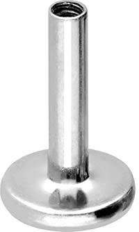 PIERCINGLINE Titan Labret Stecker OHNE AUFSATZ mit Gewinde 0,9 mm Piercing Ohr Lippe Nase Silberfarben 1,6 x 7 mm