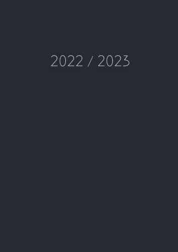 dicker Tagebuch Kalender 2022/2023 - DIN A4 - Softcover - BLACK - jeder Tag eine Seite, auch am Wochenende