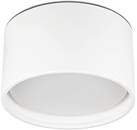 lambado® LED Aufbauleuchte flach mit großer Leuchtfläche - Set inkl. LED GX53 mit 6W 230V neutralweiß dimmbar- Decken Aufbaustrahler in weiss matt