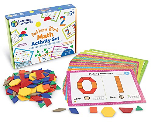Kit d’activités mathématiques Avec des Formes de Learning Resources, Jeux mathématiques Pour Enfants, Jeux éducatifs, mathématiques préscolaires, Montessori, 144 pièces, à partir de 5 ans
