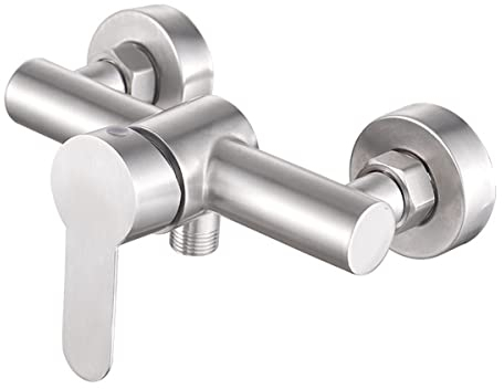 Grifo de ducha de acero inoxidable montado en la pared, mezclador de ducha, control manual, interruptor de válvula de fontanería, grifo de baño para agua fría y caliente