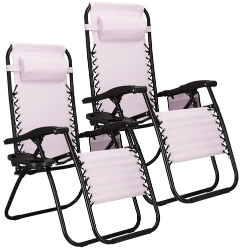 SPRINGOS Sedia sdraio da giardino Sedia relax 2 x sdraio da giardino con poggiatesta poggiapiedi Sedia sdraio con tavolino braccioli borsa da appendere Sedia con schienale alto