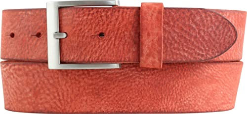 BELTINGER Herren-Gürtel aus weichem Vollrindleder Vintage-Look 4 cm | Jeans-Gürtel für Herren 40mm | Ledergürtel Used-Look | Rot 115cm