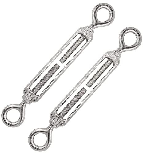 OULVLIFE Tenditore M12 in Acciaio Inossidabile 304, Tenditori per Funi Metallici Regolabili Ganci per Impieghi Pesanti 2 Pezzi per Tenda di Installazione, Appendere La Casa, Filo da Giardino, Ecc.
