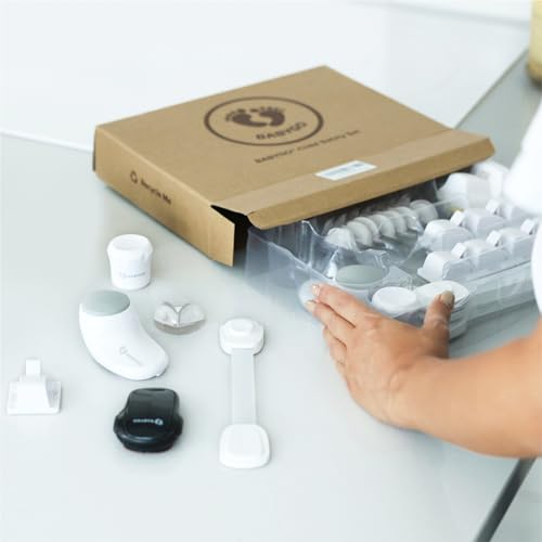 BABYGO® Premium Qualität Babysicheres Set für Zuhause und Küche | Babysicherheit Magnetisches Schrankschloss | Backofen Kindersicherung | Türstopper baby klemmschutz | eckenschutz baby Weiß