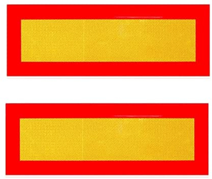 AUTOZOCO Placa Reflectante de vehículo Largo de 12 Metros homologada V6-1428/2003 - HOMOLOGACION V6 - vehículos de mas de 12m - Camión - Remolque (2 Unidades)