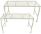 PrimoLiving Metall Blumentreppe 2-teilig creme - Klappbare 2-stufige Blumenbank Metall-Bank Blumenregal Outdoor Indoor Pflanzenständer Zwei Teile Pflanzenregal für Balkon Terrasse Garten P-149