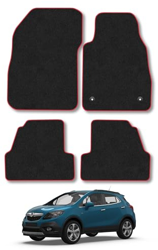 Vauxhall Mokka X (2013-2020) Carpet Car Mats | Red Edge Trim Tailored Fit Floor Mats Full Coverage Protection Accessories Easy Clean Anti Slip Made in the UK