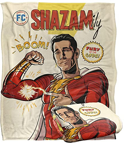 Shazam! Fury of The Gods Blanket, 152 x 127 cm Comic Cover Silky Touch Super Soft Throw Blanket