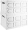 TekBox 30L White Storage Box with Lid Folding Stackable 30 Litre Lidded Plastic Crate Tub Boxes (2)