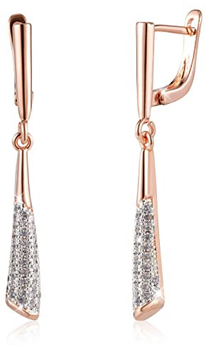Richapex Orecchini da donna Orecchini di cristallo anallergici popolari che oscillano a lungo oro rosa