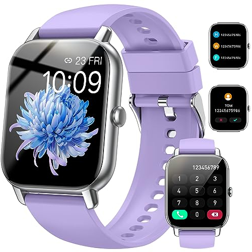 Smart Watch for Men Women Answer/Make Calls, 1.85 Smartwatch, Fitness Watch with Heart Rate Sleep Monitor, Step Counter, 100+ Sports, IP68 Waterproof Fitness Smartwatches Compatible with Android IOS