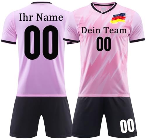 OPUTWDF Fussball Trikot Kinder Jungen Set Personalisiert Fußball Trikot mit Eigenem Namen für Erwachsene und Kinder Football Fussballtrikot