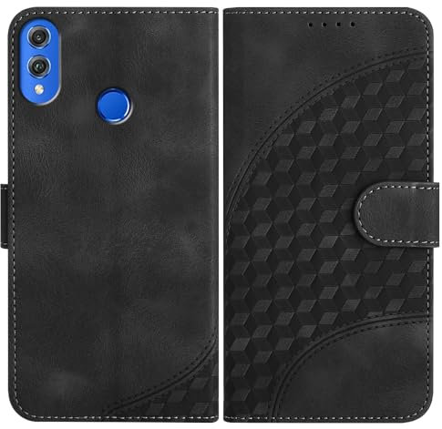 JayModCase Handyhülle für Huawei Honor 8X, mit [Kartenfach] [Standfunktion] [Magnetic] PU Leder Etui Folio Klapphülle Kompatibel mit Honor 8X - Schwarz