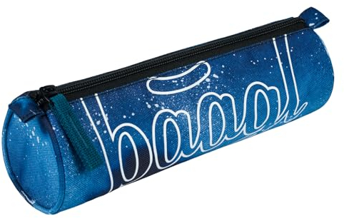 Baagl Rund Federmäppchen für Jungen Teenager - Schulmäppchen für Schreibwaren - Schulsachen Federtasche, Kinder Federmappe, Etui für Schule (Steel)