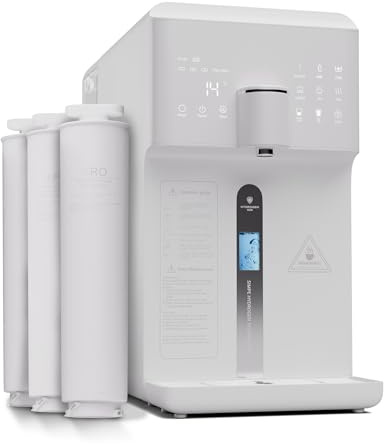 Klarstein AquaLine Filtraggio Acqua per Casa, Sistema di Filtraggio Acqua 6L, Filtro Osmosi Inversa Acqua Potabile, 5 Stadi, 3 Filtri, Funzione Acqua Calda e Ionizzatore di idrogeno, Sistema Osmosi RO