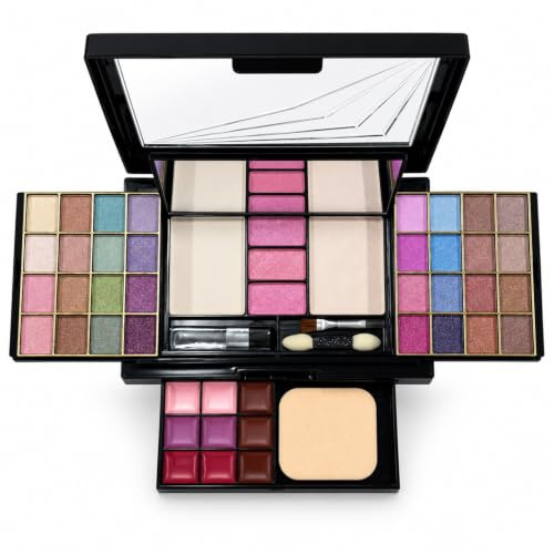 Lidschatten Palette, 46 Farben Lidschatten Palette Contouring Kit Kombination mit Lip Gloss, Blusher Kosmetik Make Up Kit, Hochpigmentierten Farben, Eyeshadow Make Up Kosmetik