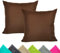 JACK 2er Set Outdoor Kissenhülle Kissenbezug 50x50cm Wasserfest Sitzkissen Lounge Kissen Garten Stuhl Lotus Effekt, Farbe:Braun