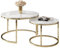 lukmebel Couchtisch rund 2er Set - CIRI 2in1 - Beistelltisch rund - Kaffetisch - Industrial Deko - Deko Wohnzimmer - Kleiner Beistelltisch - Sofatisch - Couchtisch Weiß Hochglanz