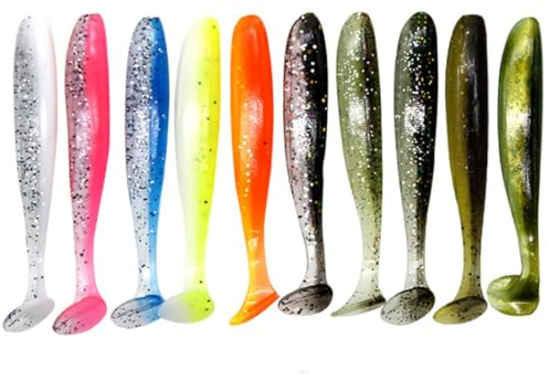 HOUSON 10pc Rubber Fishing Lures - Artificial, Trout, Saltwater & Freshwater, 12cm