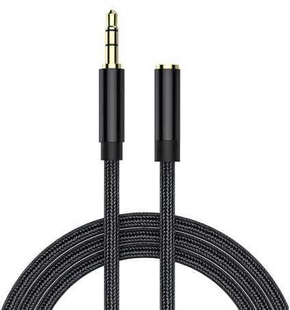 Alargador Jack 3.5, Cable Audio Alargador, Cable Audio Jack Cancelación de Ruido, Cable de Extensión Para Auriculares Para Teléfonos Móviles, Parlantes, Tabletas, Computadoras y Radios de Automóvil