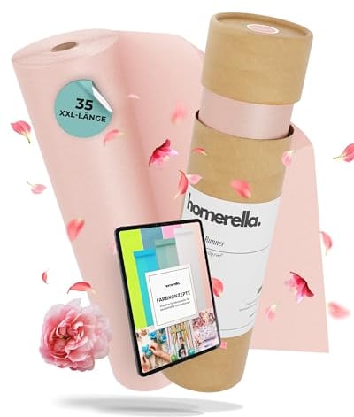 HOMERELLA® Tischläufer Blush Rosé [30cm x 35m] - Vlies Tischläufer Rolle - Table Runner Tischband - Tischläufer Stoff - Tischläufer zu Geburtstag, Hochzeit, Weihnachten & Konfirmation - Dekoration