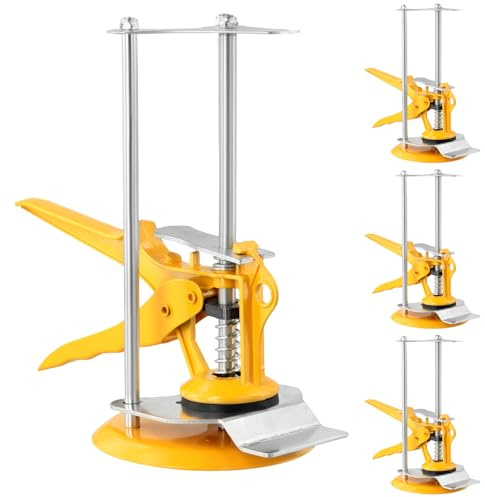 QWORK® 4 Stück Arbeitssparende Fliesenheber, Höhenversteller von 1cm bis 10cm, bis zu 500KG, Präzisions-Locator für Fliesen,terrassenplatten, Türen und Fenstern