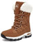 HOBIBEAR Schneestiefel für Frauen Wasserdichte Wanderstiefel für Damen Winterstiefel Warm(EU 40,Braun)