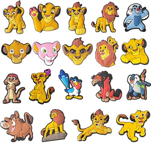 Cartoon Shoe Charms for Croc, Cute Animal PVC Shoe Decoration for Croc Sandals Bracelet Wristband, Charms Gift for Kids Boys Girls Adult Men Women Party Favor (Lion King)