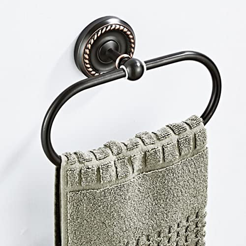 Generisch handtuchständer Retro-Handtuchhalter für die Wandmontage im Badezimmer mit ovalem Regalanhänger Handtuchring und Aufhängevorrichtung für die Dekoration zu Hause oder im Hotel