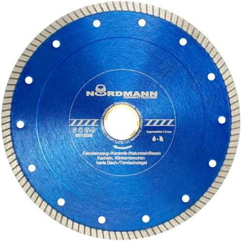 NORDMANN DIAMANTTECHNIK Diamant Trennscheibe FS-850 speed blau 350 x 25,4 mm, Diamantscheibe für Stein, Granit, Keramik, Ziegel, Fliesen-Scheibe mit hoher Schnittgeschwindigkeit