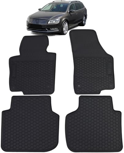 Auto Gummi Fußmatten Schwarz Premium Set für VW Passat B6 3C 2005-2010