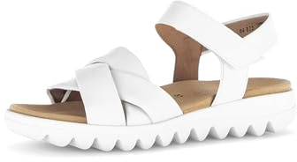 Gabor Damen Sandaletten, Frauen Sandalen,Best Fitting,offene Schuhe,Strandschuhe,Sommersandalen,bequem,flach,Sommerschuhe,Weiss,44 EU / 9.5 UK