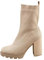 Pogolino Stivaletti da donna con tacco elegante con fibbia glitter stivali autunno inverno tacchi alti, 0506 beige, 38 EU