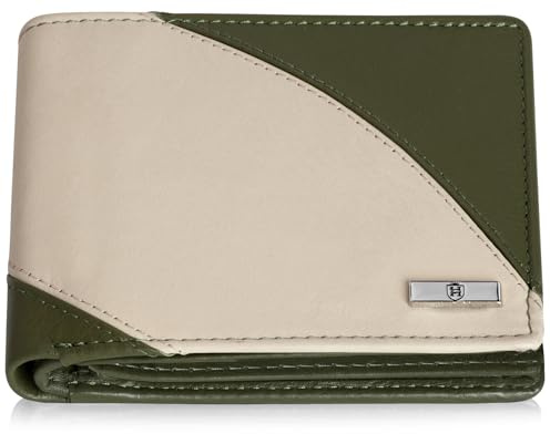 HORNBULL Andy Geldbörse für Herren | Geldbörse aus echtem Leder mit RFID-Blockierung | Geschenk für Männer, Grün, Casual