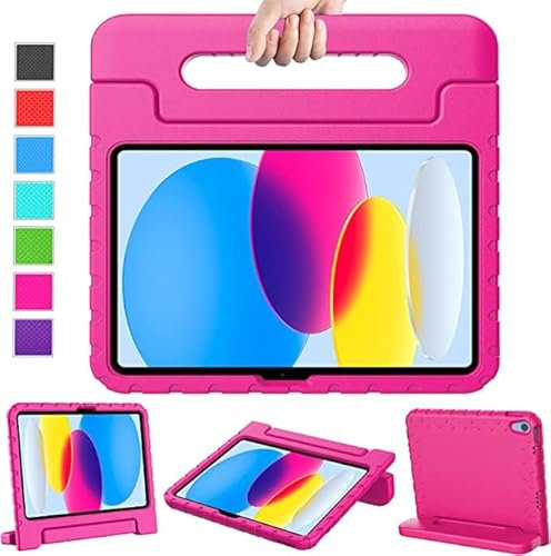 KNEKT Shockproof Kids Case for iPad 11th Generation A16 11 2025, 10th Generation 10.9 2022 & iPad Air 11'' 2024, iPad 10th/11th Gen Tough Case Lightweight with Stand and Convertible Handle (Pink)