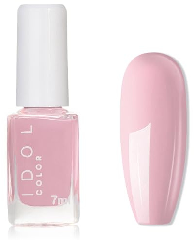 Pale Pink Nail Polish - Light Pink Nail Varnish - Nude Shade nail Polish Quick Dry - Breathable Nail Varnish Long Lasting, No Bake UV/LED, Natural Colour for Women Summer Holiday Style Nail Art