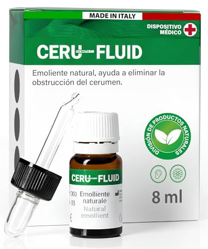 Ohrentropfen 8ml – Natürliche Cerumen Tropfen Ceru Fluid gegen Ohrenschmalz – Mit Tropfer für einfache Ohrenreinigung – Made in Italy