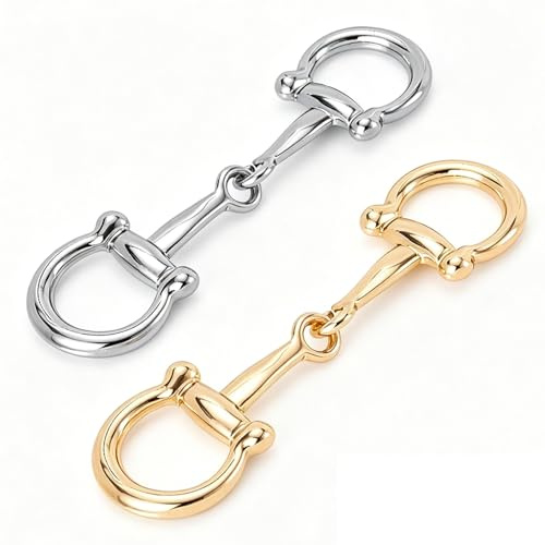 Floruvia 2 Stück Horsebit Seidenschal Schnallen, Einfache Metall Schalringe, Horsebit Verschluss für Damen