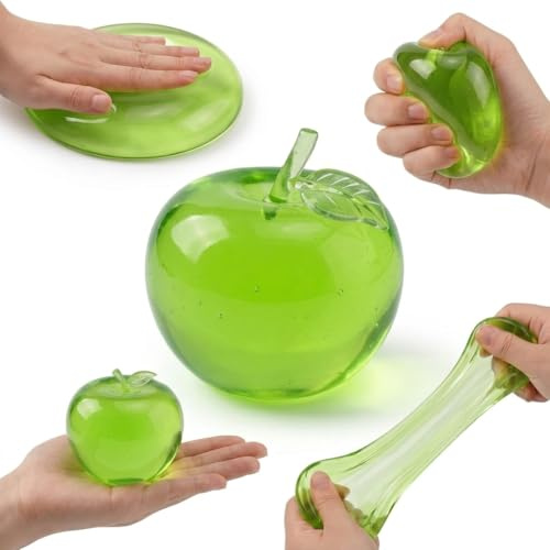 Palline Antistress Squishy Mela Slow Rising, Squishi Giocattolo Sensoriale Morbido per Relax e Sollievo Stress, Fidget Toy da Scrivania per Adulti, Gadget Decompressione (Green)