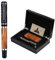 Duke x551 Confucius Fountain Pen Set with Ink Refill Converter , Medium Nib Natural Bamboo Barrel Gift Pen with Wooden Gift Box