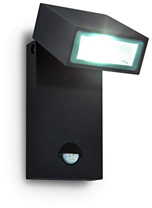MORTI Outdoor Lights Mains Powered - Adjustable Head Outdoor Wall Light - LED Security Lights with Motion Sensor - IP44 Rated Outside Wall Light - Dark Matt Anthracite Finish, 4000K Cool White Colour