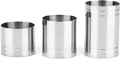 Chabrias Stainless Steel Copper Thimble Measure Bar Pub Club Spirit Measure CE Marked Government Stamped (Silver, 25ml/35ml/50ml Set)