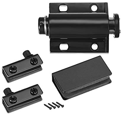 Sourcingmap Magnetschnäpper für Glastüren, 5–6 mm, ABS, schwarz, mit Klemm-Set