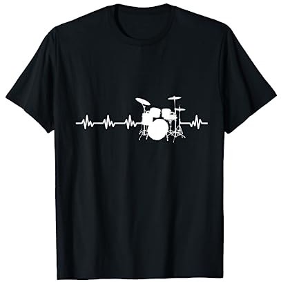EKG Schlagzeug T-Shirt für Schlagzeuger und Drummer Shirts T-Shirt
