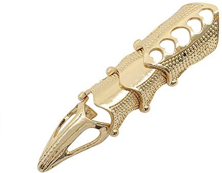 CSIYANJRY99 Men's Knuckle Joint Full Finger Double Ring Punk Rock Eagle Claw Armor Activity Ring Gothic Halloween Cosplay Jewelry for Women, Metal