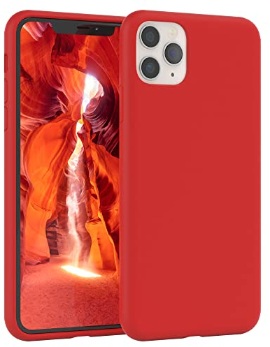 EAZY CASE Premium Silikon Handyhülle kompatibel mit iPhone 11 Pro Max, Slimcover mit Kameraschutz und Innenfutter, Silikonhülle, Schutzhülle, Bumper, Handy Case, Hülle, Softcase, Rot